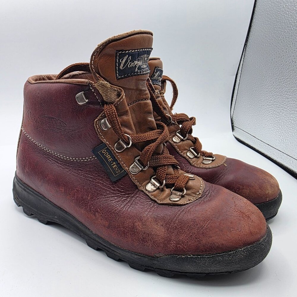 Vasque Gore Tex Womens Hiking Boots 7M Brown Leather Waterproof Italy Camping